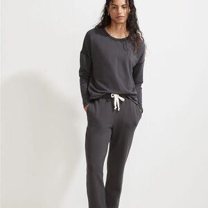 Madewell Cozy Superbrushed Easygoing Sweatshirt, Size M, Black Coal